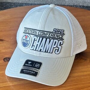 NWT Fanatics Edmonton Oilers 2025 Western Conference Champs SnapBack Hat